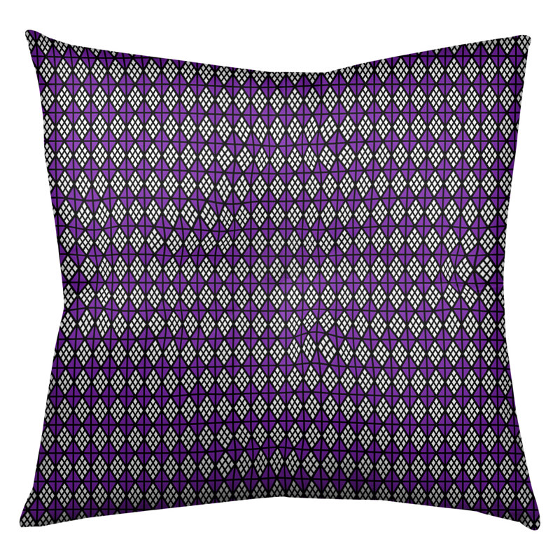 Coussin de sol Katelyn Elizabeth, 30 po x 30 po, Noir / mauve