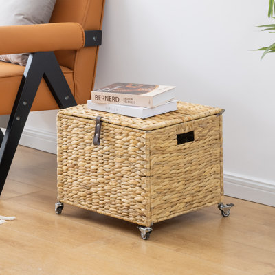 Natural Wicker Mobile File Box
