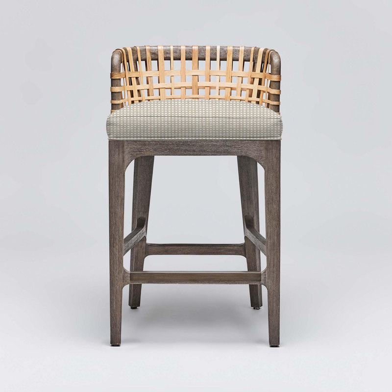 Tabouret de comptoir 26,5 po Palms, Cadre naturel crème / gris céruse