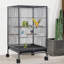 Cage à oiseaux en fer forgé de 35 pouces avec dessus ouvert et support roulant, grande cage à perroquet pour perruches, cockatiel, canari, pinson, inséparable, perroquet, pigeons, quaker gris africain