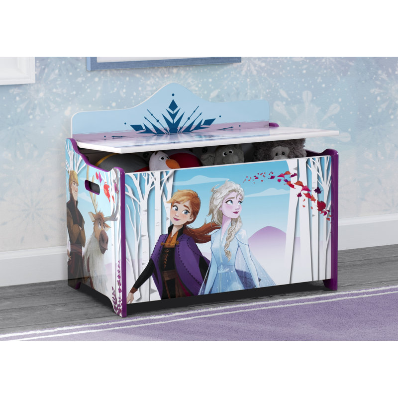 Disney Frozen II Deluxe Wooden Toy Box with Colorful Graphics