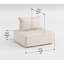 Chaise de salon moderne avec cadre beige et structure en bois massif de conception contemporaine