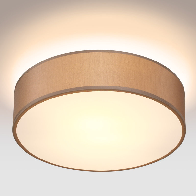 1-Light Flush Mount, 12.5cm H x 38cm W x 38cm D, Taupe