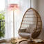 Lampe sur pied 66 pouces avec abat-jour pompon à deux niveaux de 66 pouces, lampe sur pied de style Mid-Century moderne pour un éclairage ambiant doux dans la chambre à coucher, le salon ou la chambre de bébé