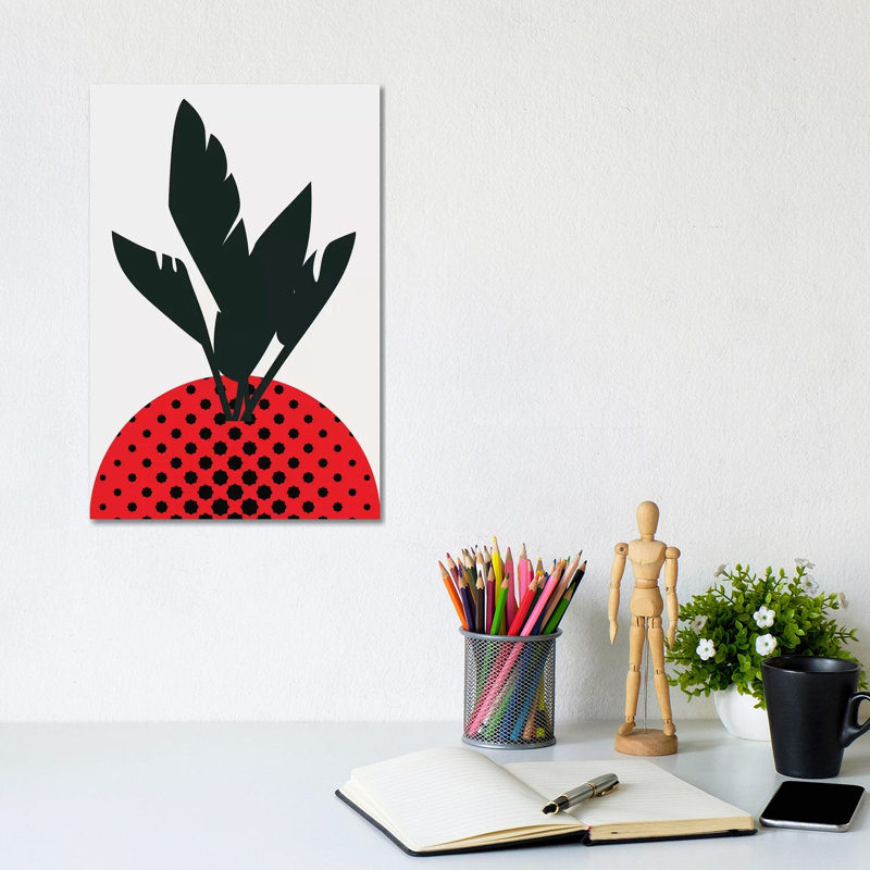 Merry Strawberry 1 Piece Wrapped Canvas Wall Art, 20.32 cm H x 30.48 cm W