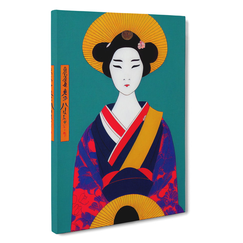 XC1022-1586X Colourful Geisha No.5 - Wrapped Canvas Print, 50cm H x 35cm W x 3cm D