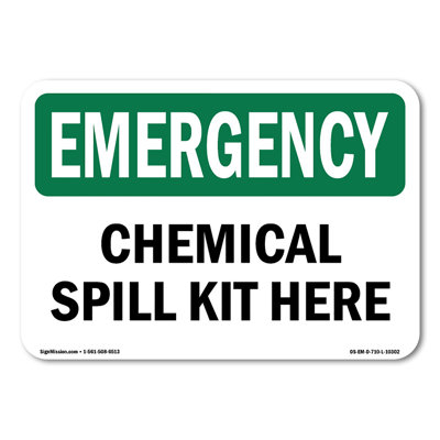Chemical Spill Kit Here Decal Set of 10 5" X 3.5"