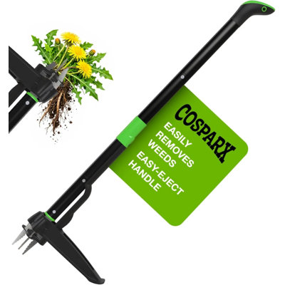 Weed Puller Tool With Long 43" Handle – No Bending, Easy Eject, Sturdy Foot Pedal, Lightweight Aluminum, 4‑claw Hand Weeding Tool