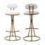Ensemble de 2 tabourets ronds à imprimé rond en métal noir pour îlot de cuisine et salle à manger-620702548
