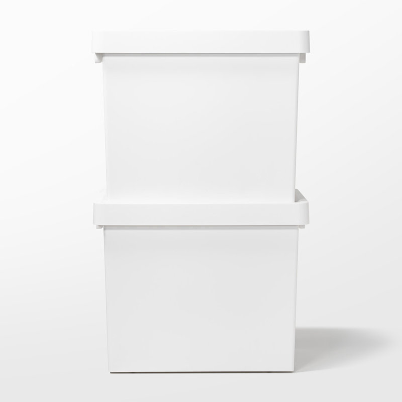 Contenant de rangement (type peu profond ou profond) + plateau intérieur coulissant, H 14,02 po x l 13,15 po x P 17,13 po