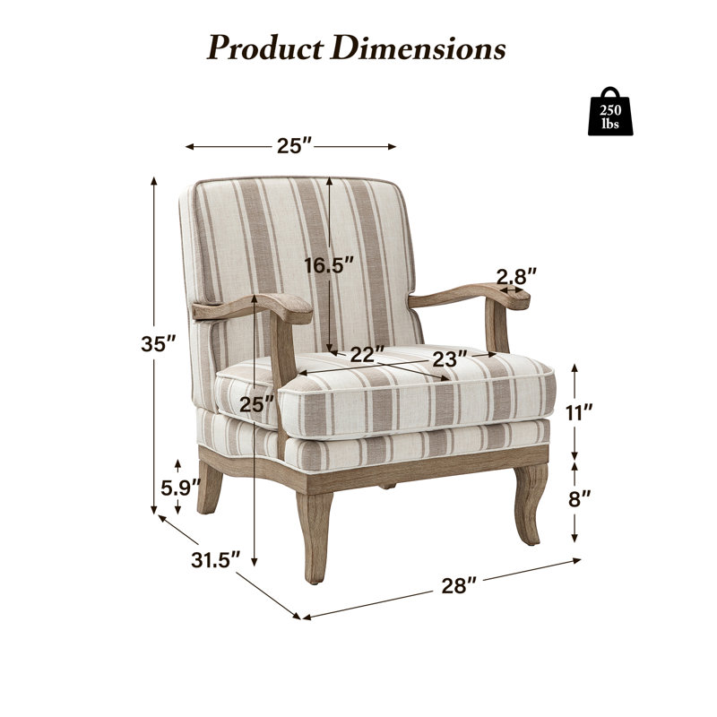 Fauteuil de ferme l 28 po Amilio, Polyester brun clair