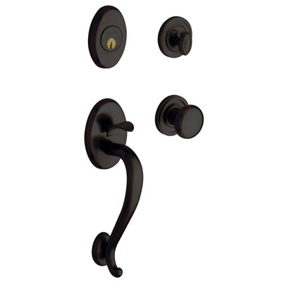 Logan Handleset with Single Cylinder Deadbolt and Door Lever and Rosette