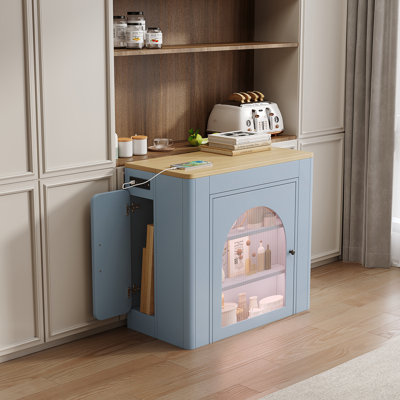 Table de salle à manger extensible avec 3 rallonges amovibles, îlot mobile avec prise de courant et armoire de rangement
