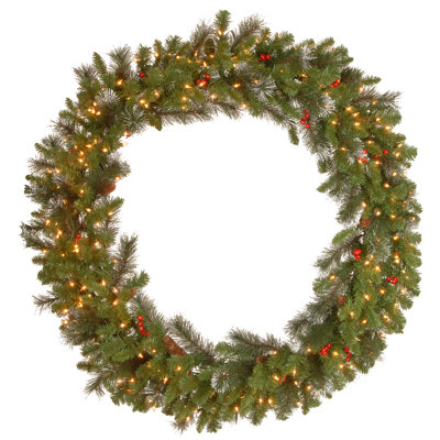 48in. Crestwood Spruce Wreath with Clear Lights