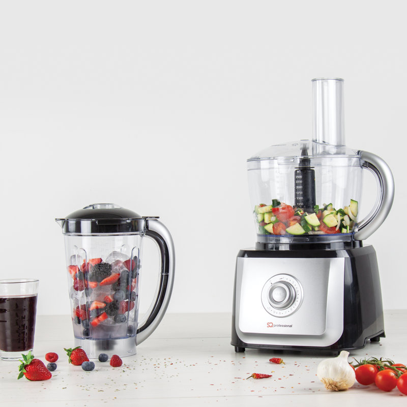 SQ Professional Blitz 2 in 1 Electric Food Processor with 10 speed setting, Black