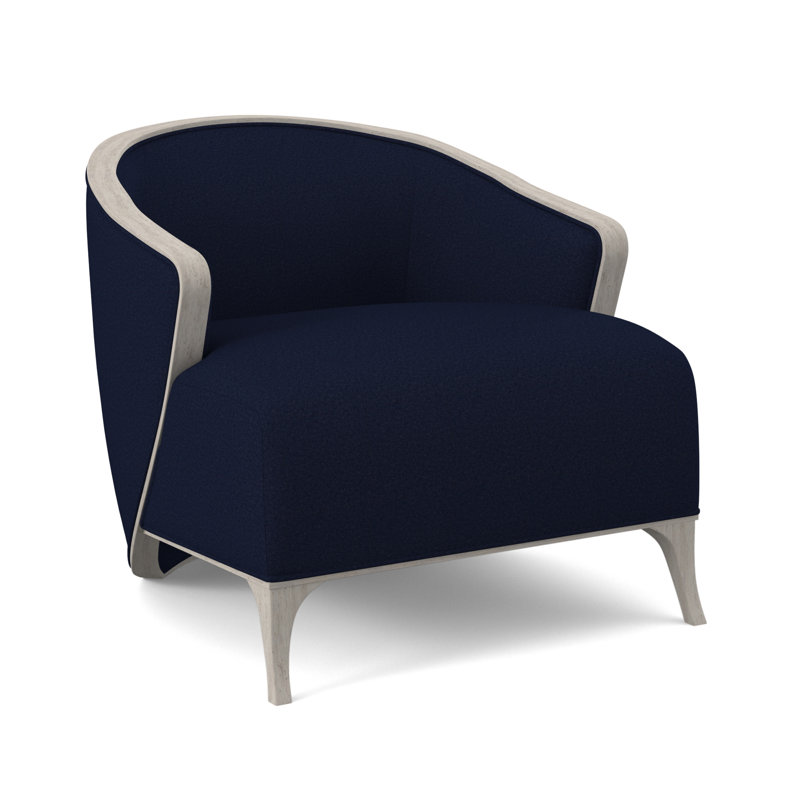 Fauteuil demi-tonneau Penegrine, Bisque, Uniforme Margaret