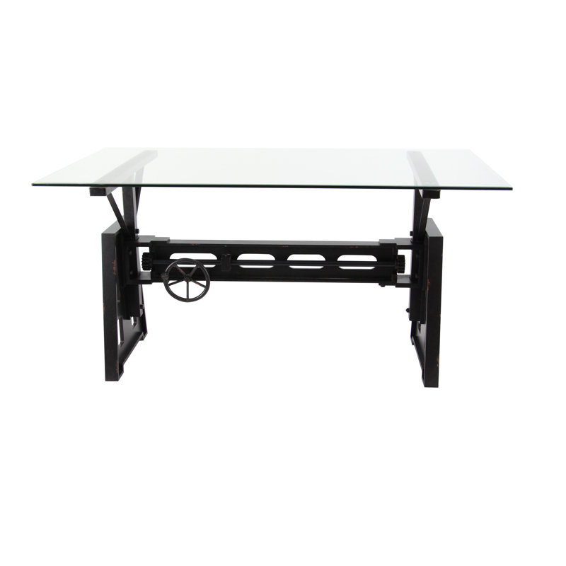 Labarge Glass Top Dining Table, Black