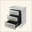 Table de chevet avec trois tiroirs Glam Style