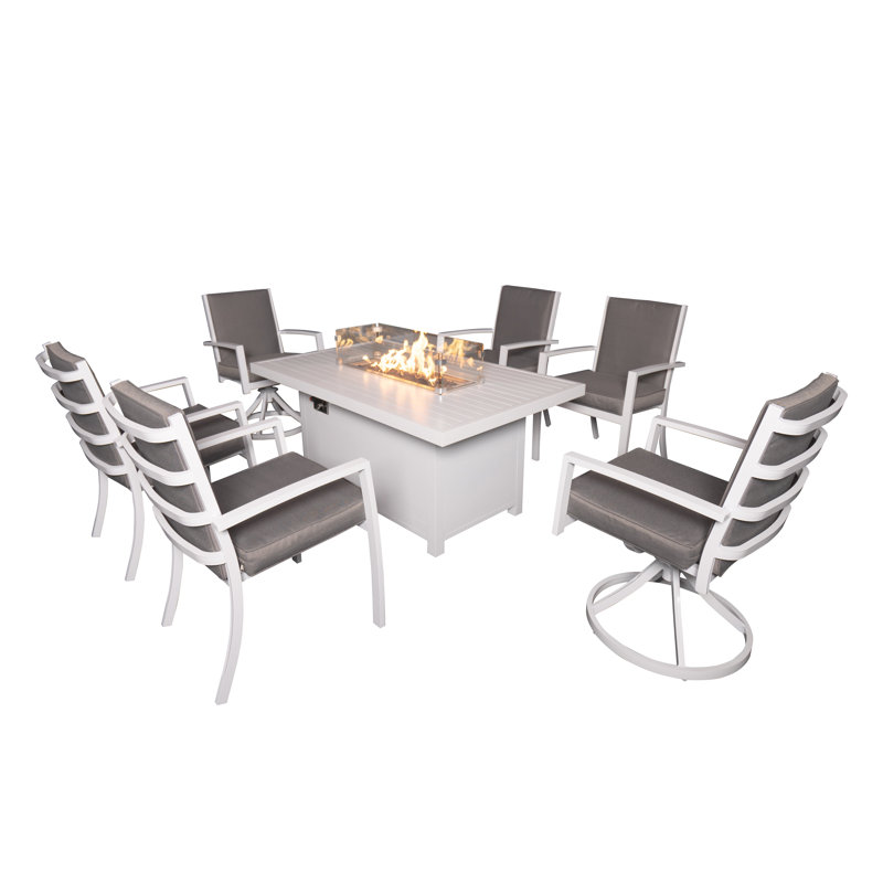 Eckford 6 - Person Patio Dining Set with Rectangular Table , Cushions Included