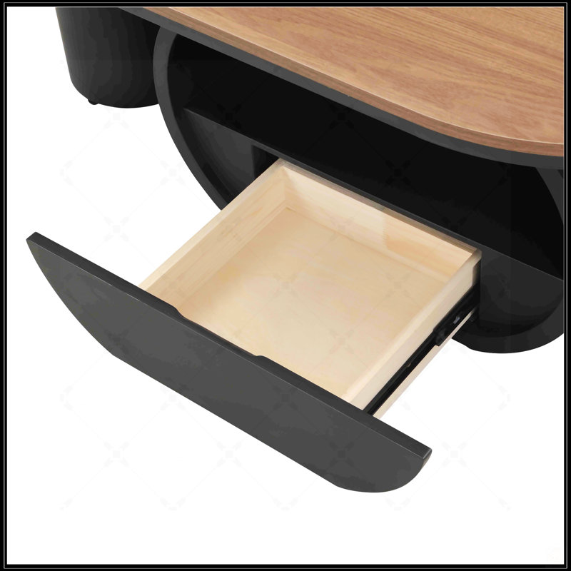 Table basse Luxury, Brun, Noir, Bois
