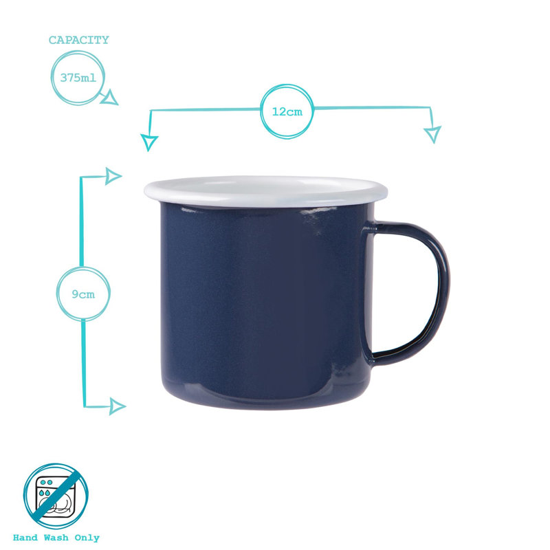 Enamelware Camping Mug, 12, Dark Blue