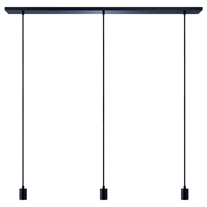 Rosann 3 - Light Kitchen Island Pendant, Black, 163cm H x 120 cm W