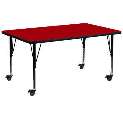 Goddard Mobile 24''W x 48''L Rectangular HP Laminate Activity Table - Adjustable Legs