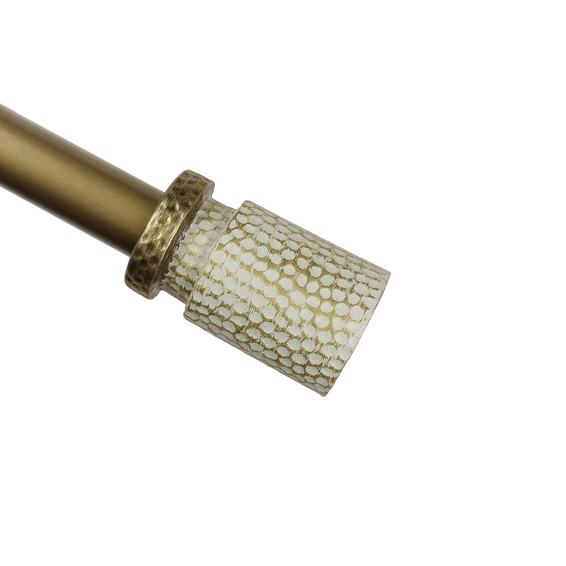 Tringle à rideaux simple réglable 1 po Peterson, l 84 po x p 6,75 po, Blanc doré de France