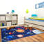 Tapis rectangulaire en polyester touffeté bleu Burna