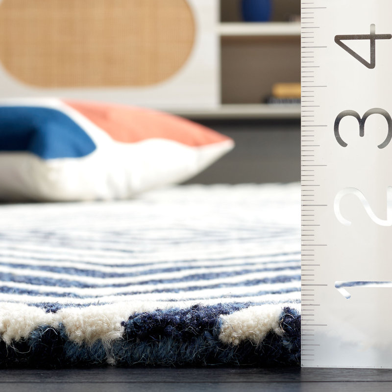 Ebony 150 Area Rug In Navy / Ivory, Round 6" 
