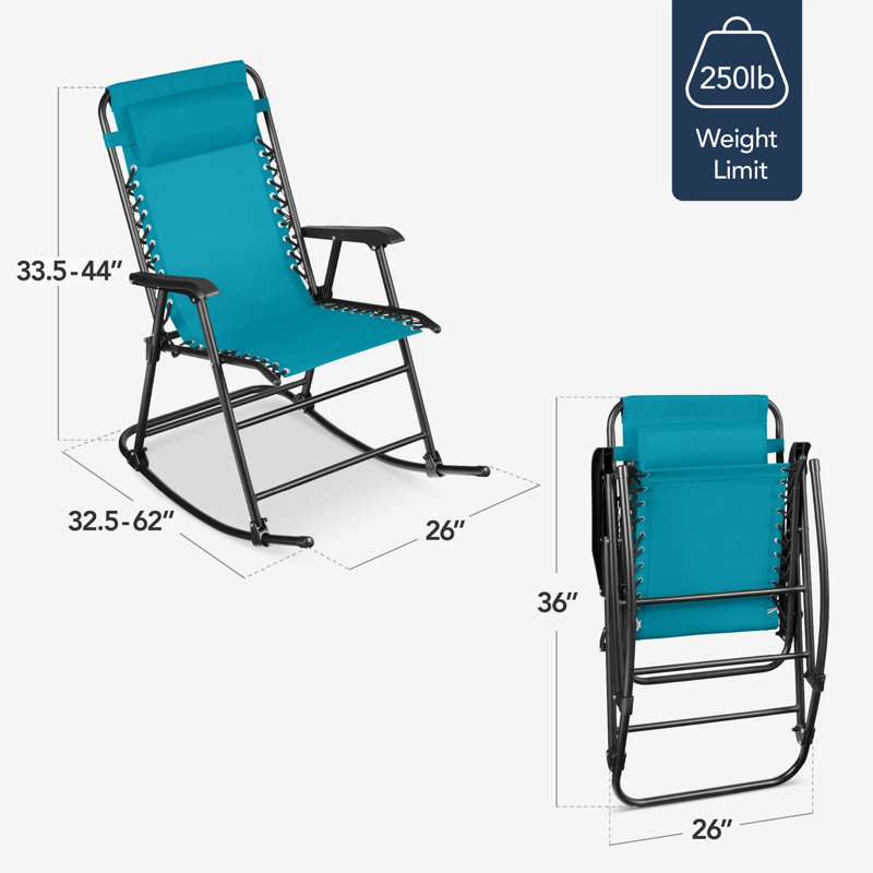 Outdoor Rocking Lounge Chair, Peacock Blue
