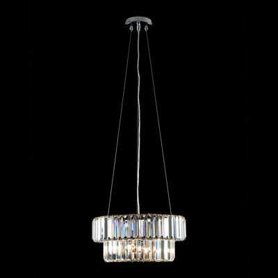 Chilson 5 - Light Transparent/Silver Crystal Pendant