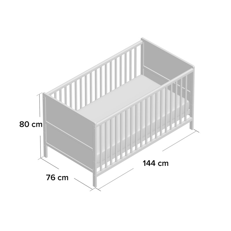 2 Cot Bed Bundle with Mattress, Natural