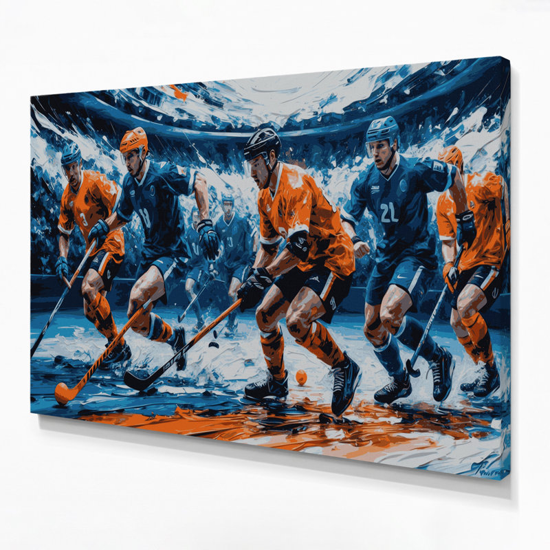 Art sur toile gris Sports Floorball