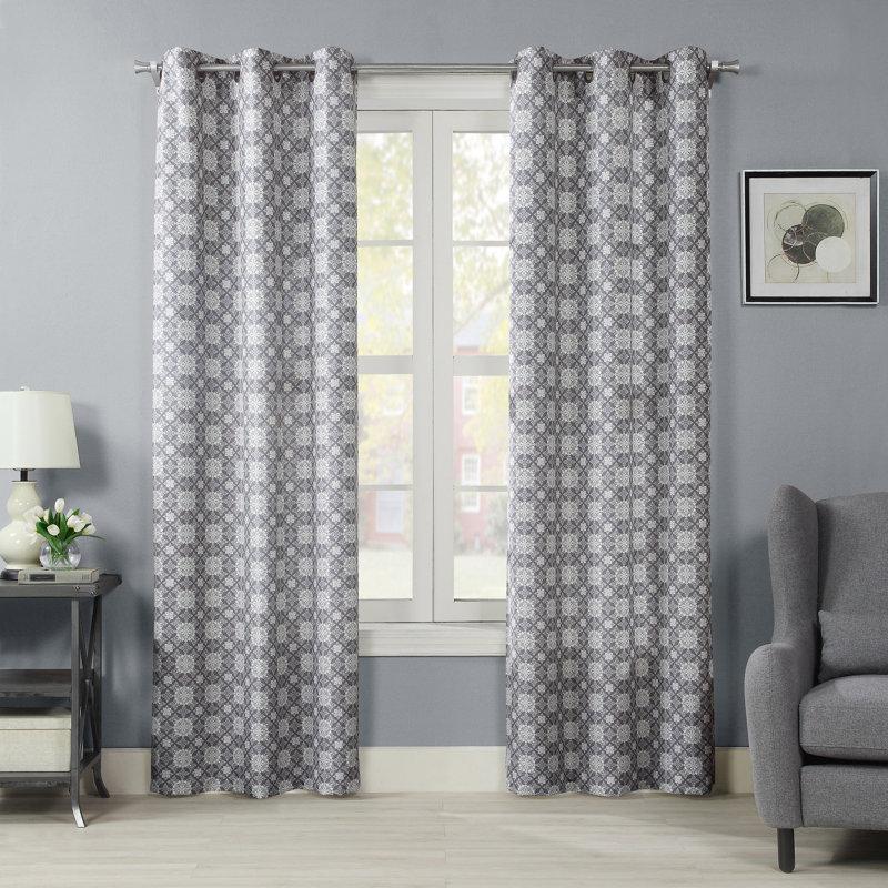 Buntingford Room Darkening Curtain Single Panel, Gray