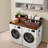 Washer Dryer Countertop with Shelf, 54 x 27.5 in Wooden Washer and Dryer Topper with 2 Drawers & 2 Hooks, Laundry Machine Topper for Laundry Closet Pantry Counter Organization and Storage, Brown-124786721