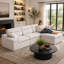 Canapé-lit de coin en similicuir avec méridienne à compression, canapé modulaire en forme de L avec éponge haute densité, canapé convertible sans assemblage requis pour le salon, appartement, chambre d'amis-134376268