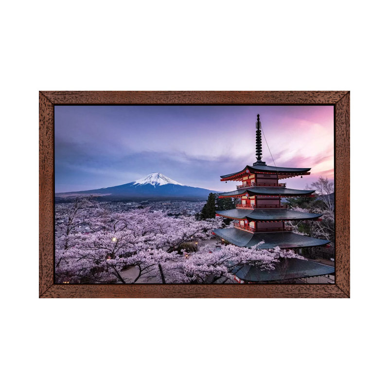 Mount Fuji XV by Daisuke Uematsu - Floater Frame Print on Canvas, 101.6 cm H x 66.04 cm W, Brown Framed