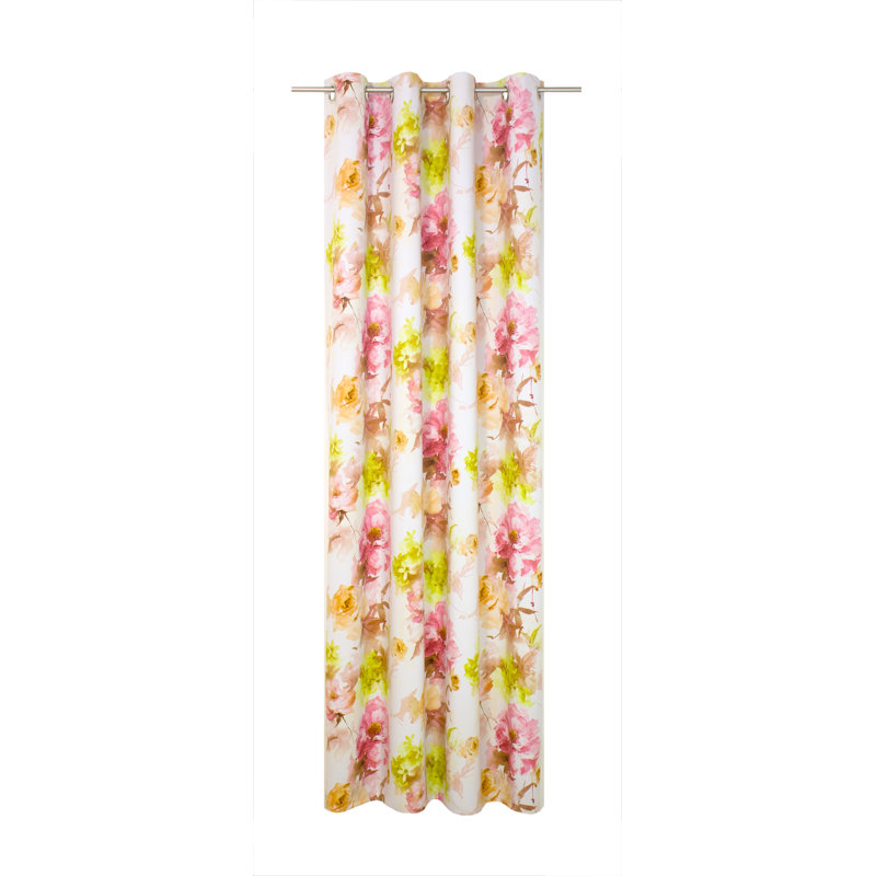 Bartling Room Darkening Curtain Single Panel, 145cm Width x 180cm Drop, Pink