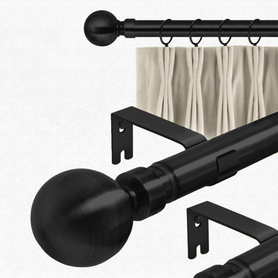 Adjustable Plain Metal Ball Curtain Rod