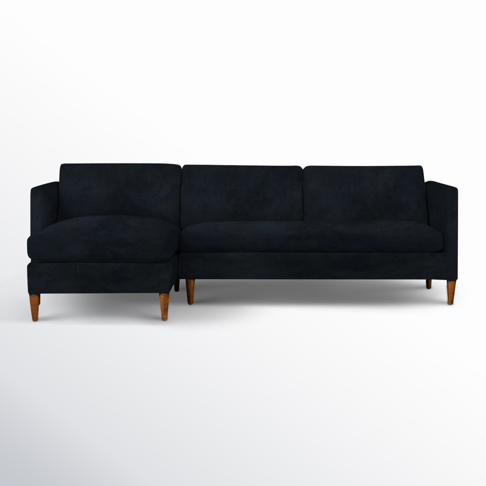Clifford Chaise Sectional, Left Hand Facing, Bella Ink Blue Performance Velvet