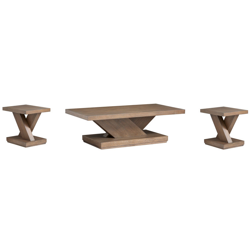 Table basse rectangulaire avec 2 tables de bout, 3 pièces: table basse, 2 tables de bout