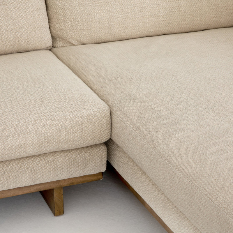 Everly Chaise Sectional, Right Hand Facing, 32" H x 133" W x 86" D, Irving Taupe Polyester Blend