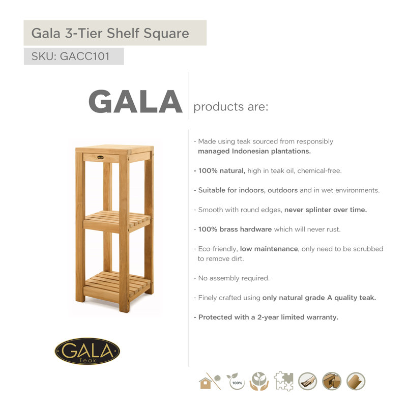 Chrstine 3 Piece Teak Tiered Shelf