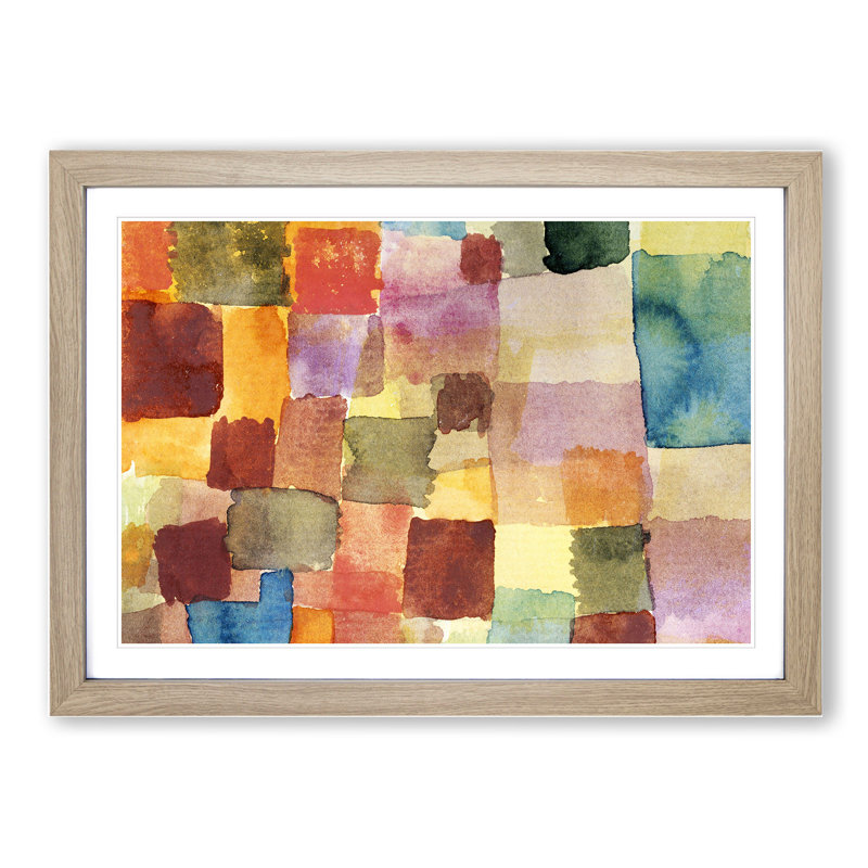 Squares by Paul Klee - Framed Print, 36cm H x 48cm W x 2cm D, Oak