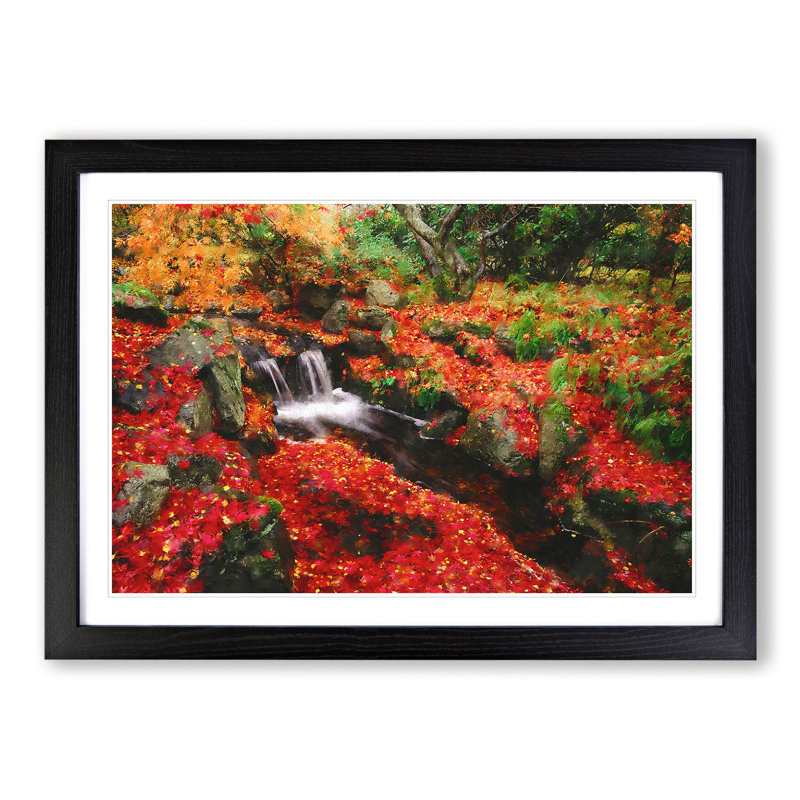 Forest Stream Vol.4 - Framed Print, 48cm H x 65cm W x 2cm D, Black Framed