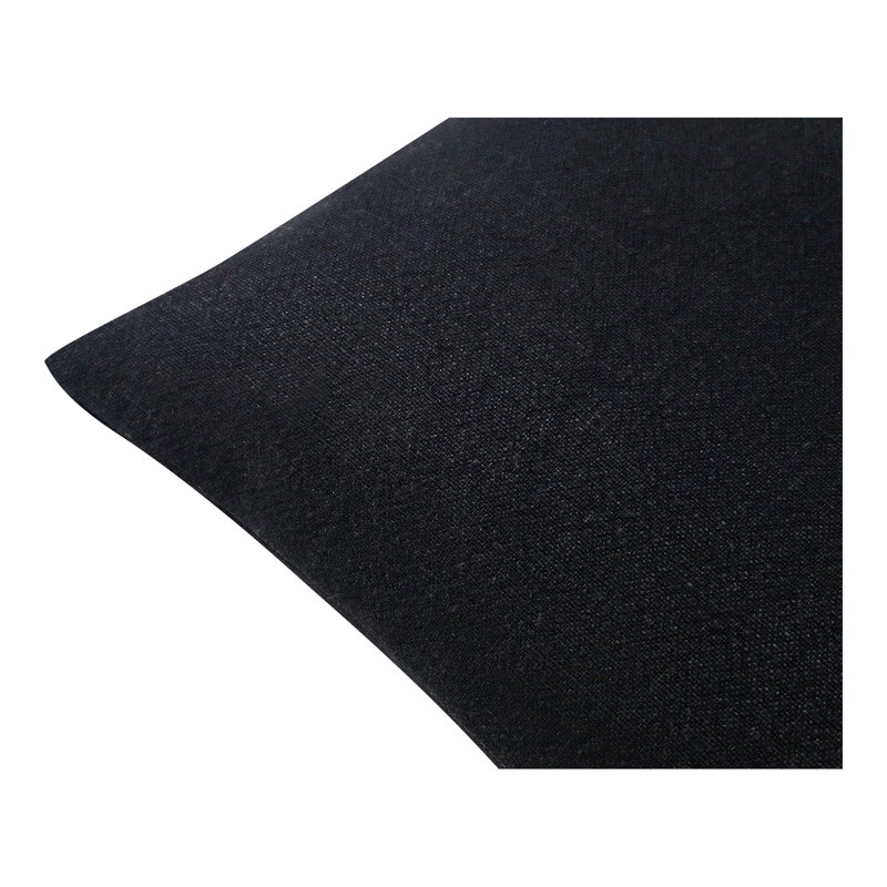  Housse et insert de coussin carré en mélange de lin Couture, Noir