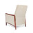 Mid Century Modern Fabric Channel Stitch Wood Pushback Recliner