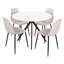Aspen 5-Piece Casual Dining Set - Spacious Round Table & 4 Curved Plastic Chairs-124157413-105509827