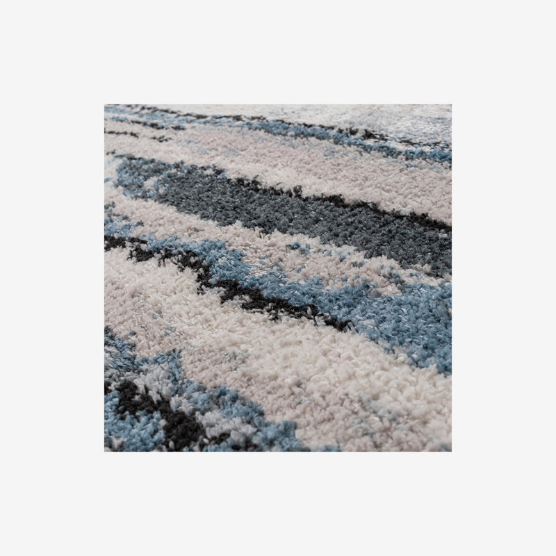Tapis tissé à rayures abstraites Watercolor
